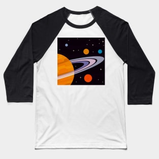 Rings of Saturn Illustration Baseball T-Shirt